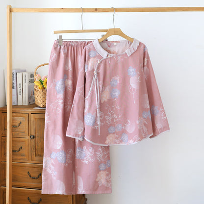 Vintage Floral Bamboo Cotton Pajama Set