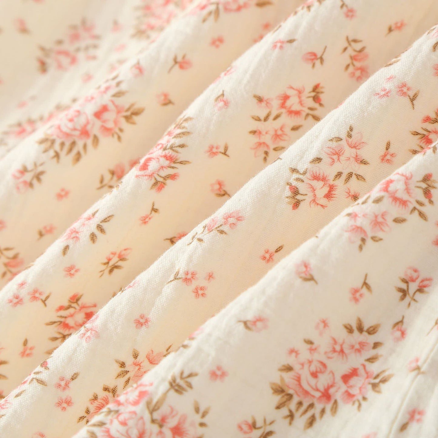 Cotton Double Gauze Floral Long Sleeve Loungewear Set