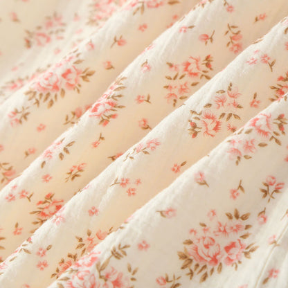 Cotton Double Gauze Floral Long Sleeve Loungewear Set