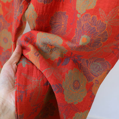 Pure Cotton Yarn-dyed Jacquard Peony Loungewear Set