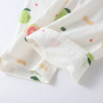 Guava Print Cotton Gauze Loungewear Set