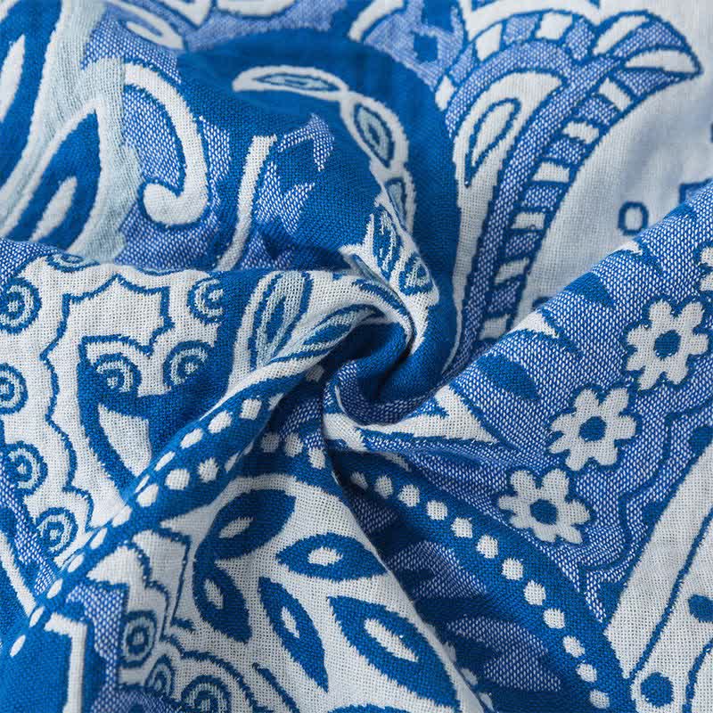 Bohemian Style Cotton Gauze Vine Tassel Quilt