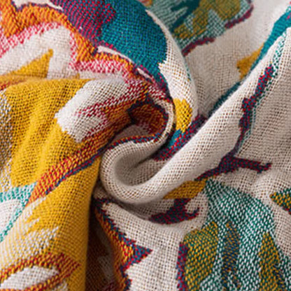 Rural Floral Cotton Gauze Reversible Quilt