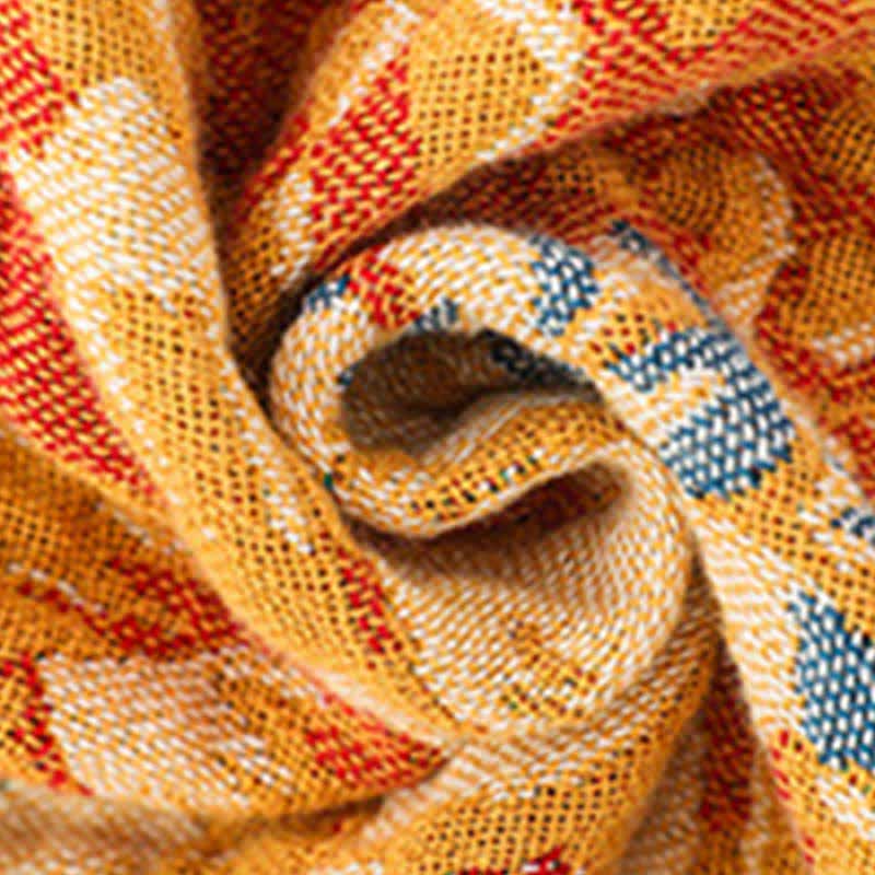 Floral Cotton Multi-Layer Gauze Tassel Reversible Quilt