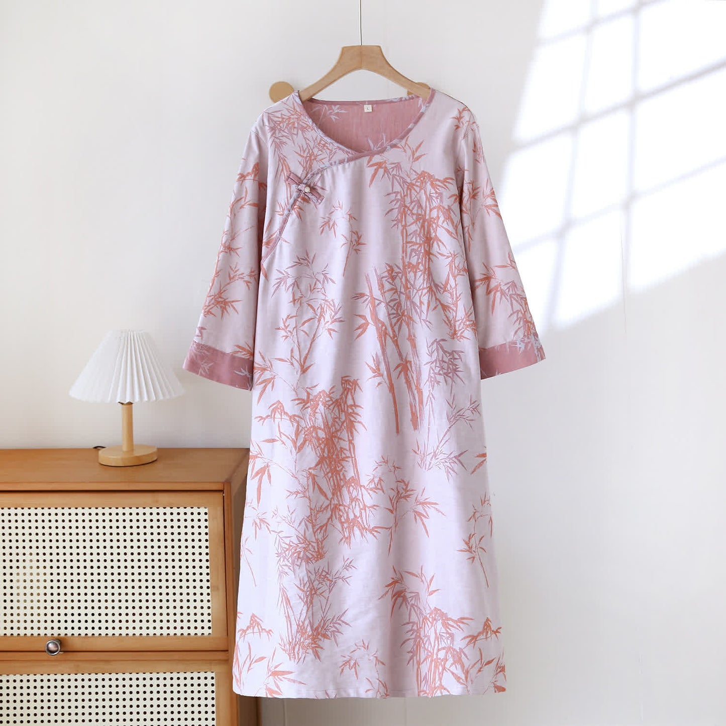 Vintage Jacquard Bamboo Cotton Gauze Nightgown