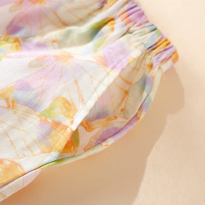 Cotton Butterfly Print Short Sleeve Loungewear Set