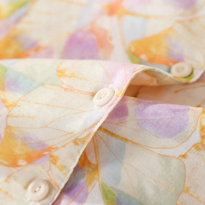 Cotton Butterfly Print Short Sleeve Loungewear Set
