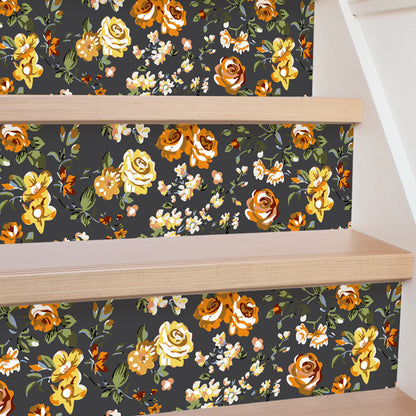 Rural Rose Self-Adhesive Stair Risers Stickers