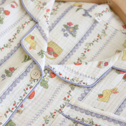 Cartoon Rabbit Cotton Short Sleeve Loungewear Set
