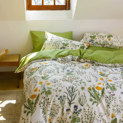 Floral Branches Cotton Bedding Set(4PCS)