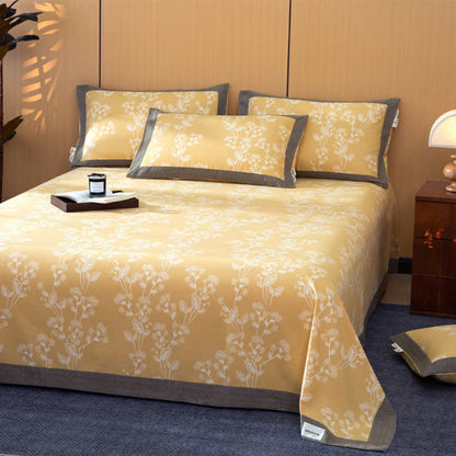 Bright Botanical Pattern Cotton Coverlet