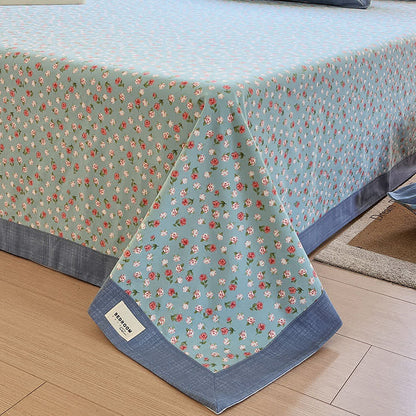 Pastoral Style Floral Print Cotton Coverlet