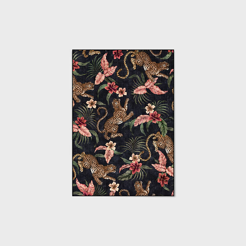 Tropical Leopard Washable Anti-slip Area Rug