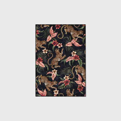 Tropical Leopard Washable Anti-slip Area Rug
