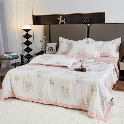 Rustic Fresh Floral Comfy Summer Quilt Bedding