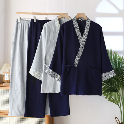 Neutral Kimono Cotton  Gauze Pajama Set - image 1