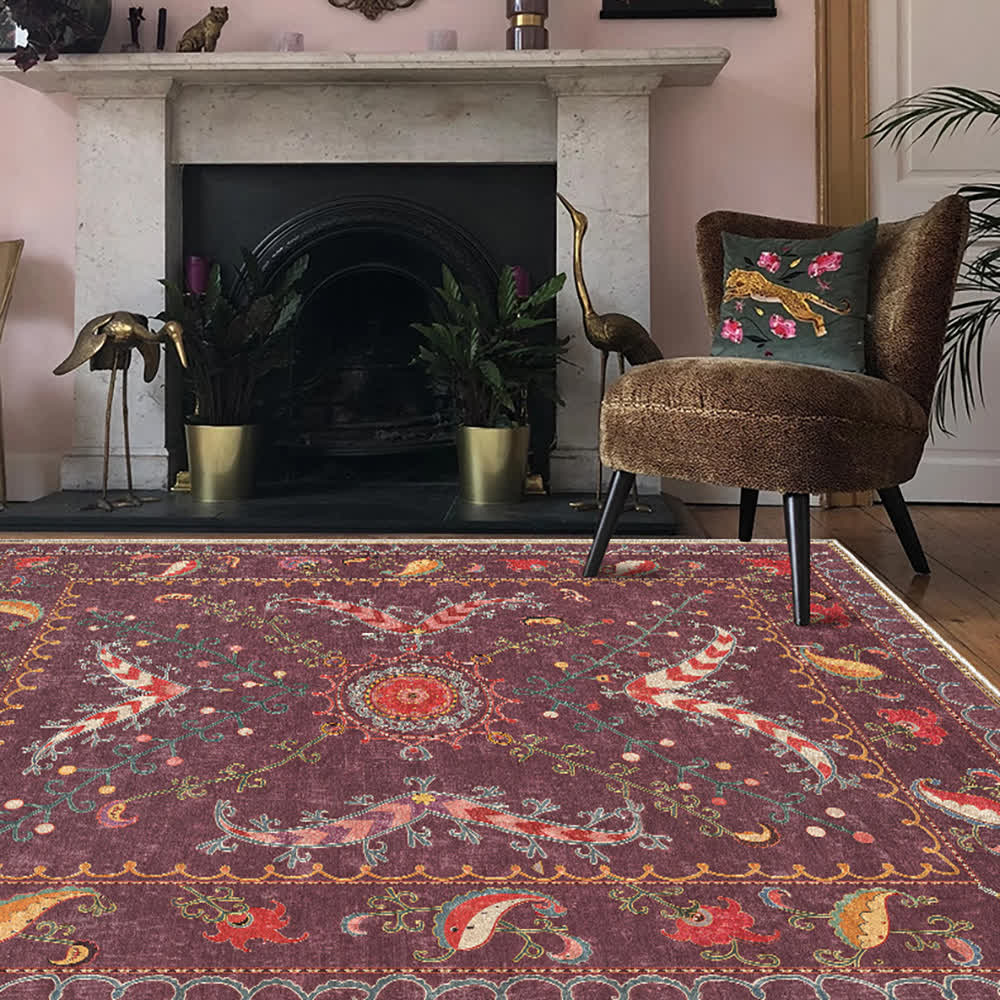 Retro Paisley Washable Durable Anti-slip Area Rug