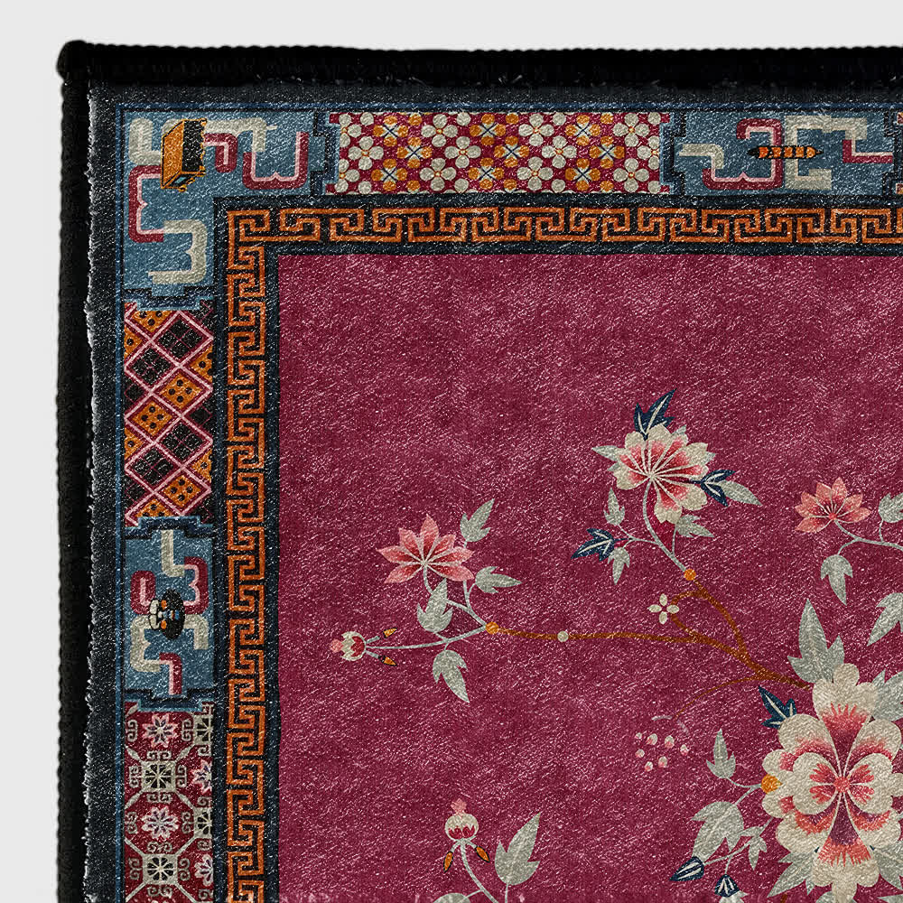 Elegant Vase Flowers Anti-slip Washable Area Rug