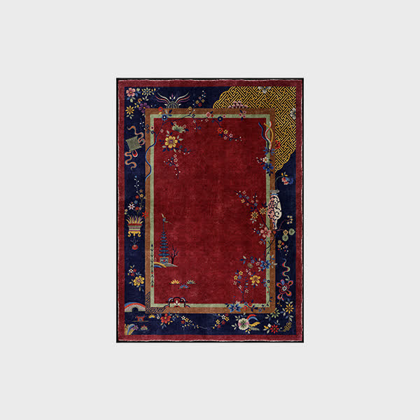 Anti-slip Washable Elegant Flowers Area Rug