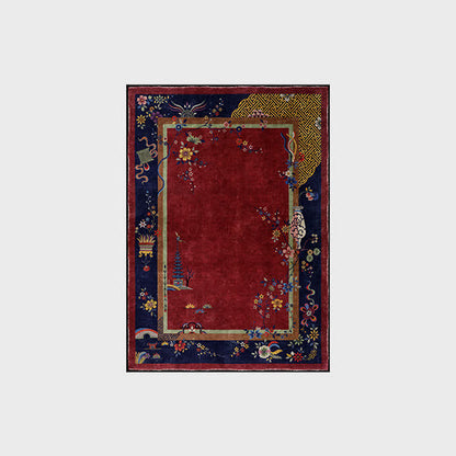 Anti-slip Washable Elegant Flowers Area Rug