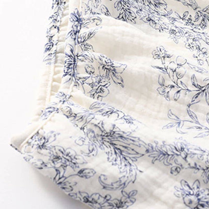 Country Style Padded Tie Nightgown with Pocket