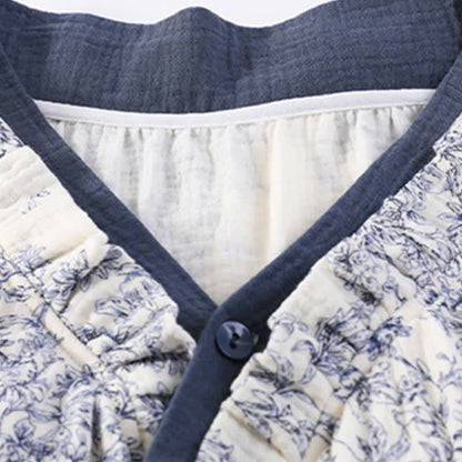 Country Style Padded Tie Nightgown with Pocket