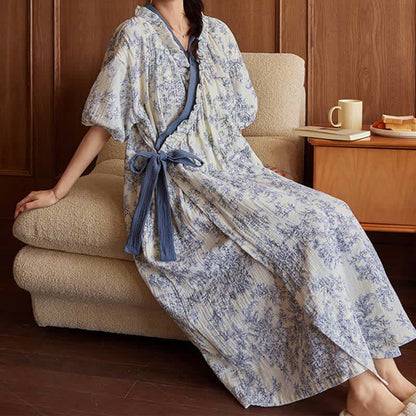 Country Style Padded Tie Nightgown with Pocket - XXL - image 0