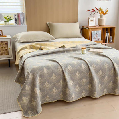 Simple Printed Cotton Layers Gauze Reversible Coverlet