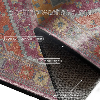 Retro Persian Geometric Anti-slip Indoor Outdoor Rug - image 5