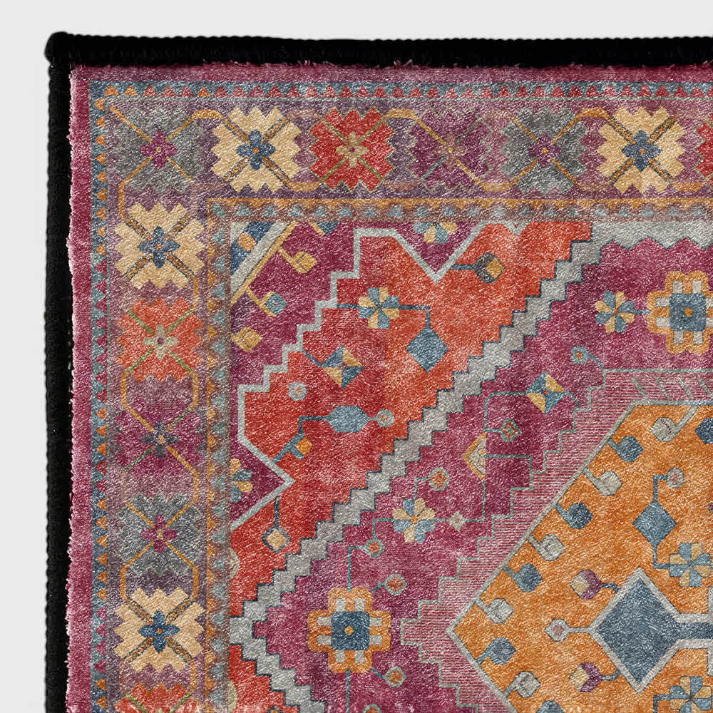 Retro Persian Geometric Anti-slip Indoor Outdoor Rug - image 4
