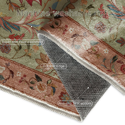 Floral Ethnic Foldable Anti-slip Area Rug