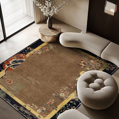 Retro Floral Soft Anti-slip Foldable Area Rug