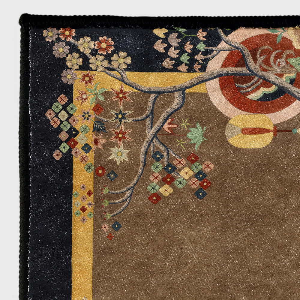 Retro Floral Soft Anti-slip Foldable Area Rug