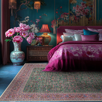 Vintage Flower Soft Foldable Area Rug