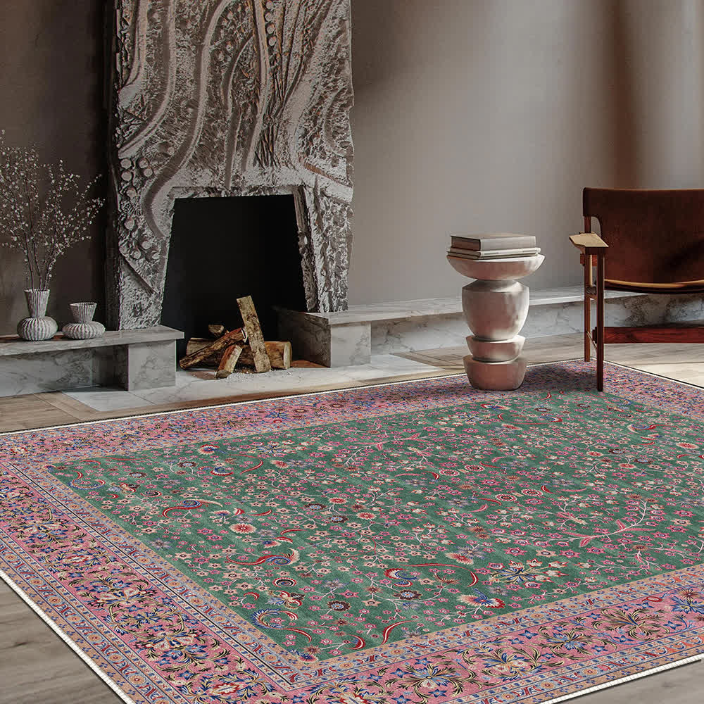 Vintage Flower Soft Foldable Area Rug