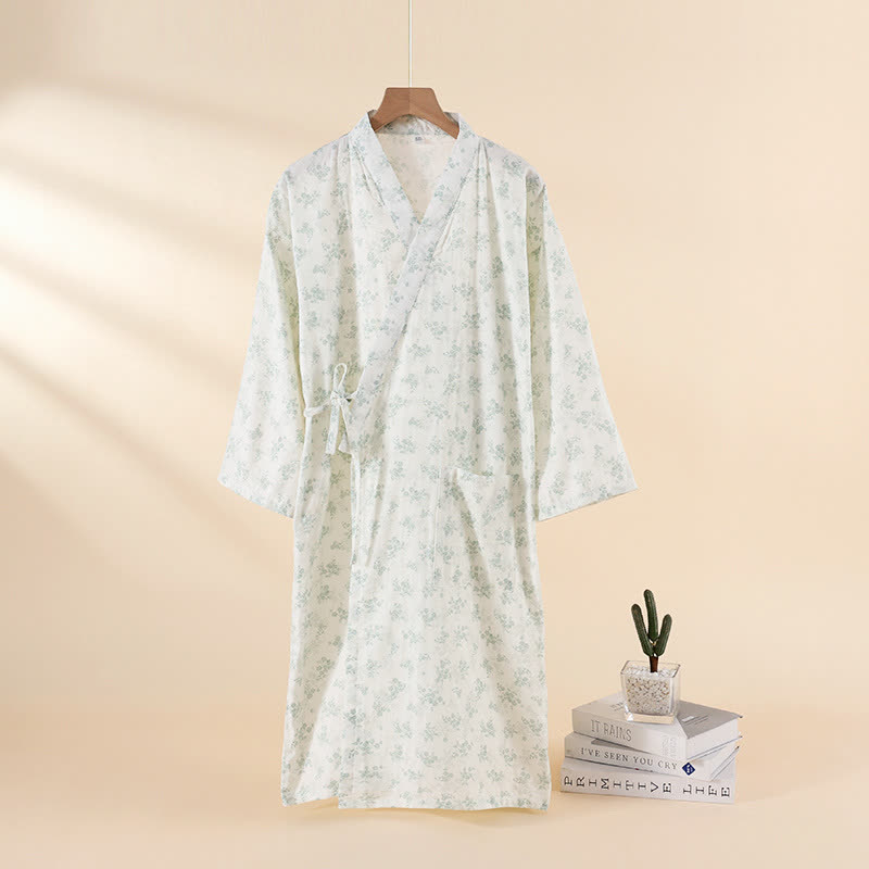 Floral Cotton Gauze Nightgown Home Wear