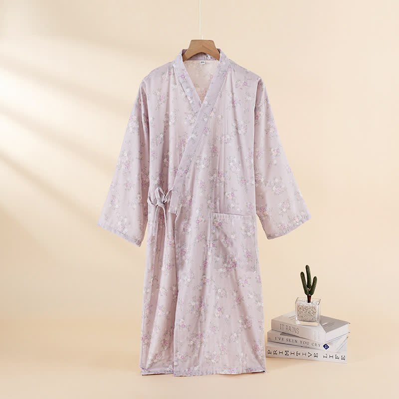 Floral Cotton Gauze Nightgown Home Wear