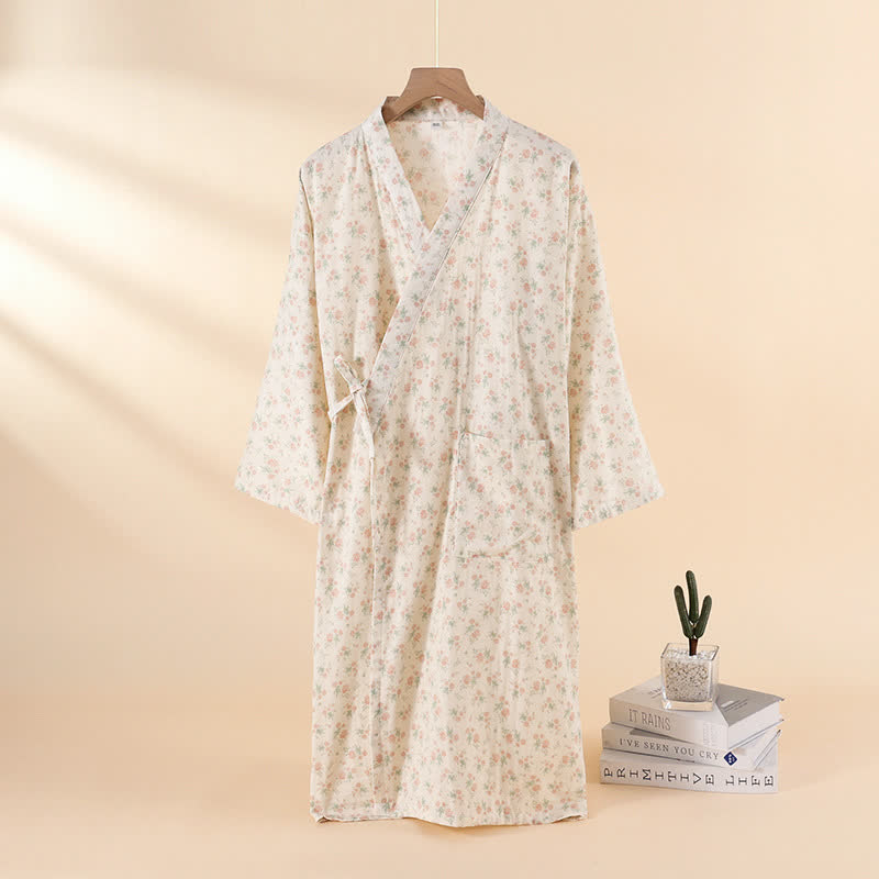 Floral Cotton Gauze Nightgown Home Wear