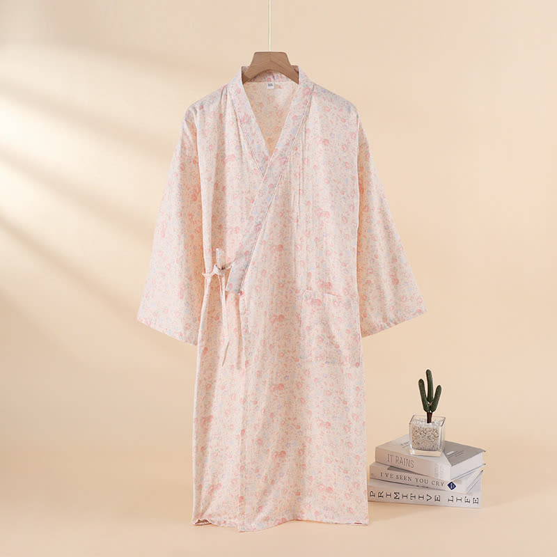 Floral Cotton Gauze Nightgown Home Wear