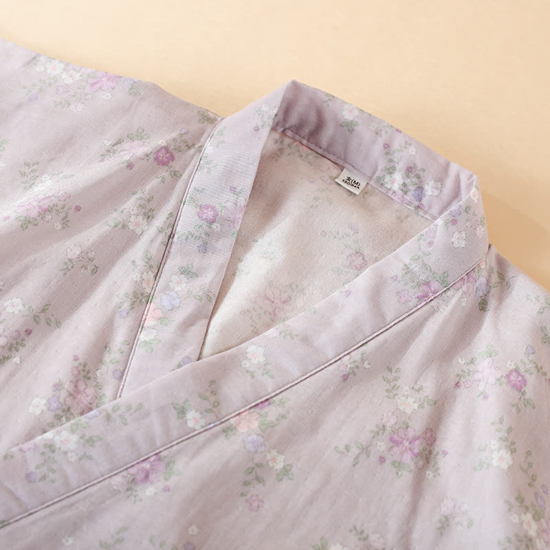 Floral Cotton Gauze Nightgown Home Wear