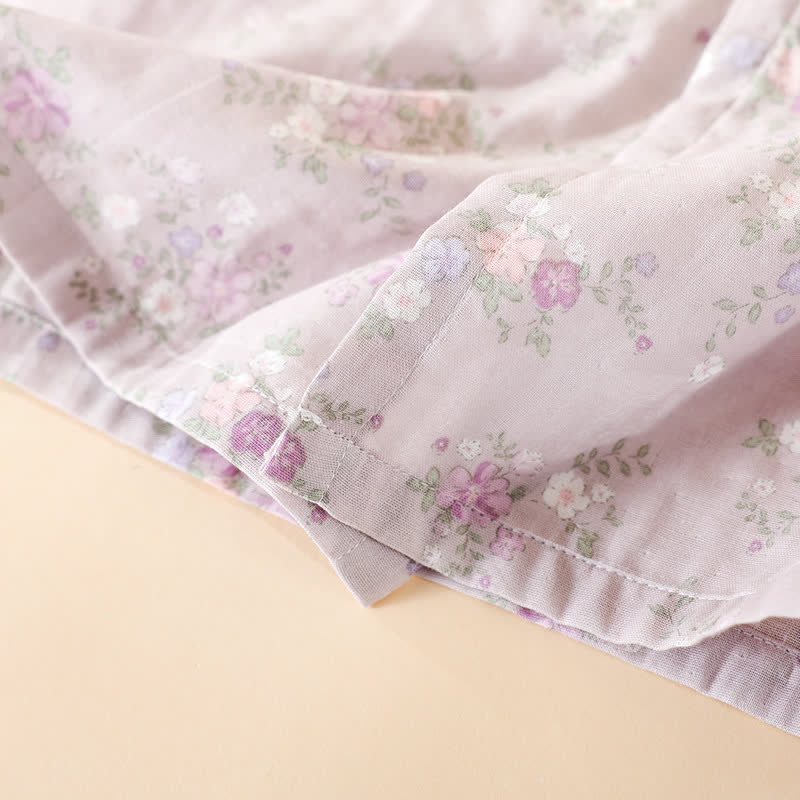 Floral Cotton Gauze Nightgown Home Wear