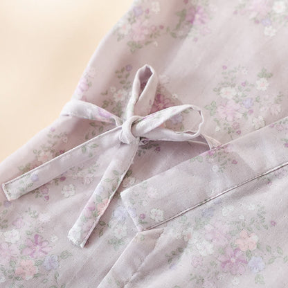 Floral Cotton Gauze Nightgown Home Wear