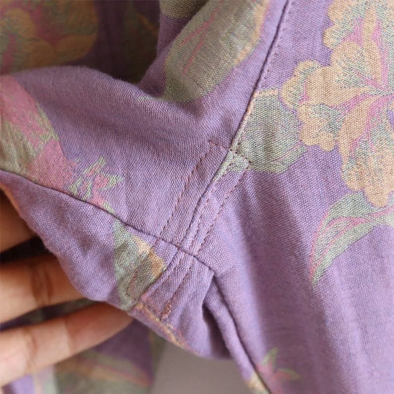 Elegant Vintage Yarn-dyed Jacquard Cotton Loungewear Set