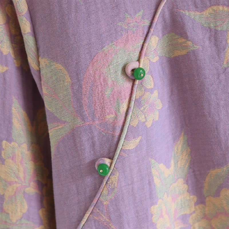 Elegant Vintage Yarn-dyed Jacquard Cotton Loungewear Set
