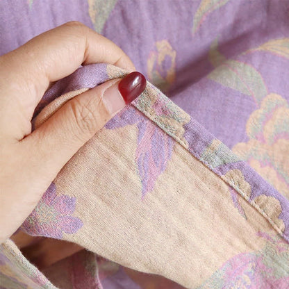 Elegant Vintage Yarn-dyed Jacquard Cotton Loungewear Set