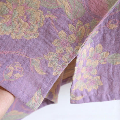 Elegant Vintage Yarn-dyed Jacquard Cotton Loungewear Set