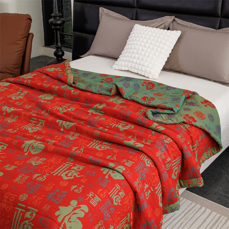 Retro Auspicious Summer Cotton Quilt