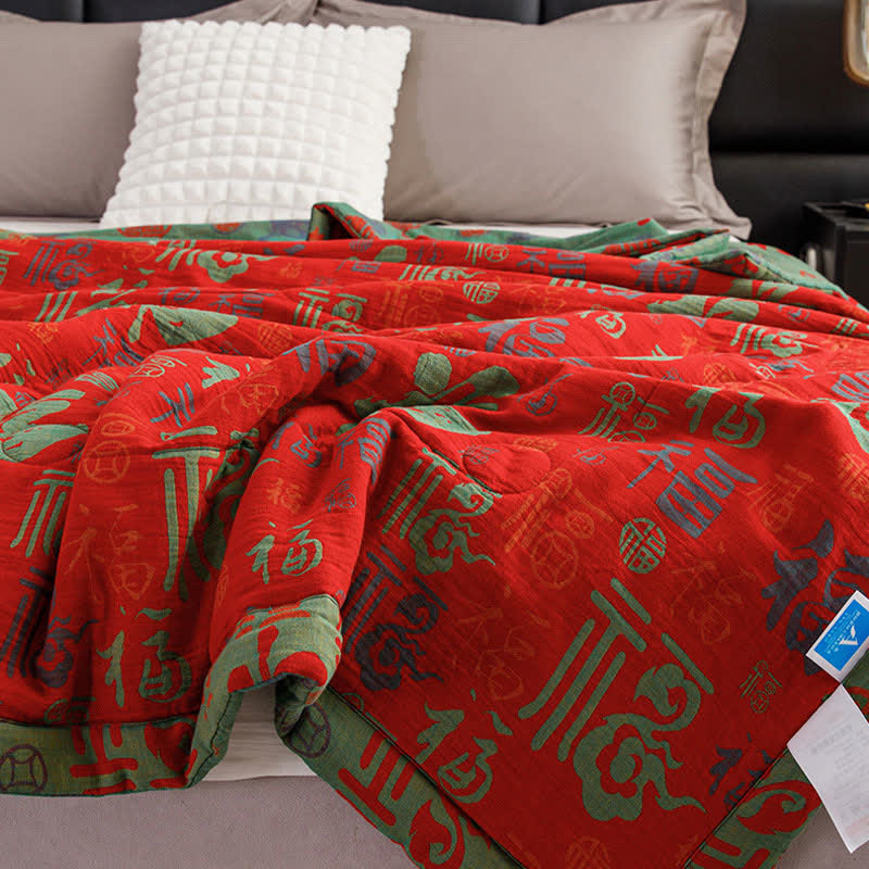 Retro Auspicious Summer Cotton Quilt