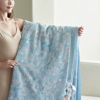 Pastoral Blue Floral Summer Bedding Set(4pcs)