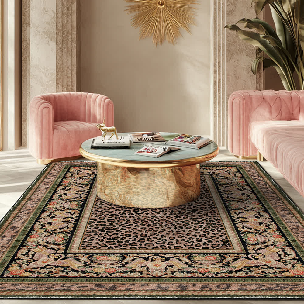 Baroque Leopard Anti-slip Indoor Outdoor Rug